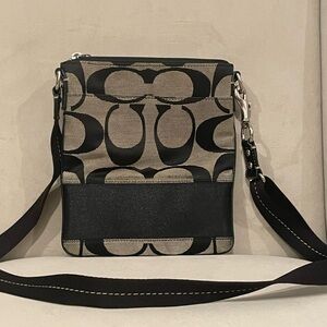 Casual Black and Beige Coach Mini Purse Stylish Classy Casual